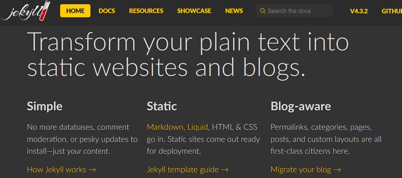 Jekyll homepage